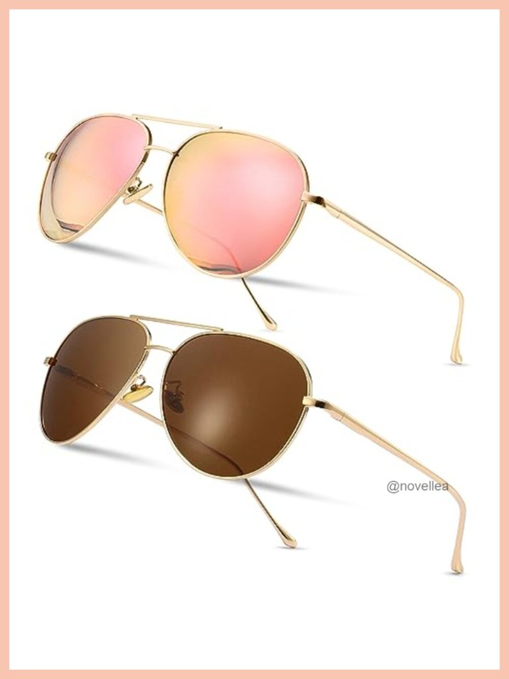 Oversized Aviator Sunglasses Women Mirrored Polarized Metal Frame